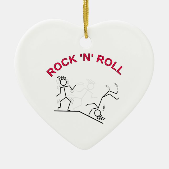 Rock 'N' Roll Ceramic Tree Decoration (Front)