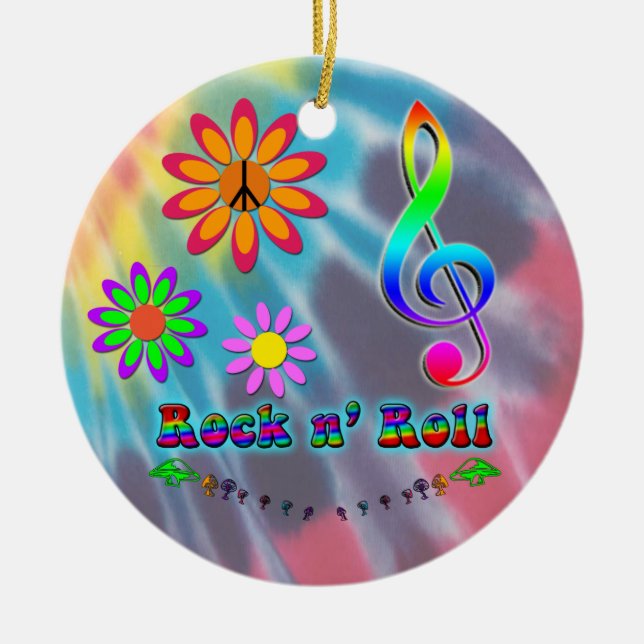 Rock n' Roll Ceramic Tree Decoration (Front)