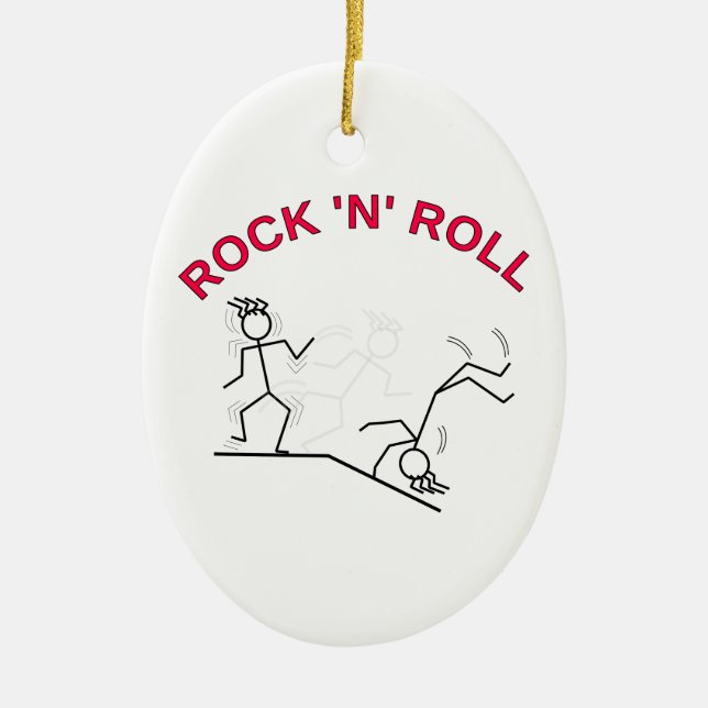 Rock 'N' Roll Ceramic Tree Decoration (Front)