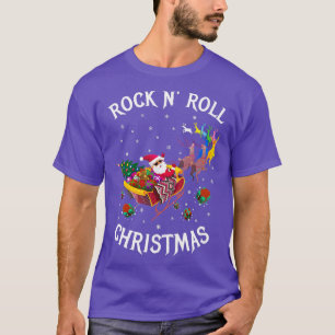 ROCK N ROLL CHRISTMAS Black  T-Shirt