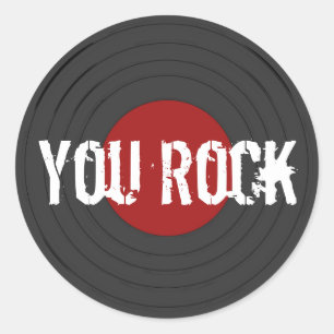 Rock N Roll Classic Round Sticker
