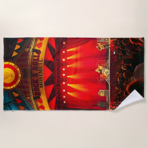 Rock n Roll Concert Stage Beach Towel