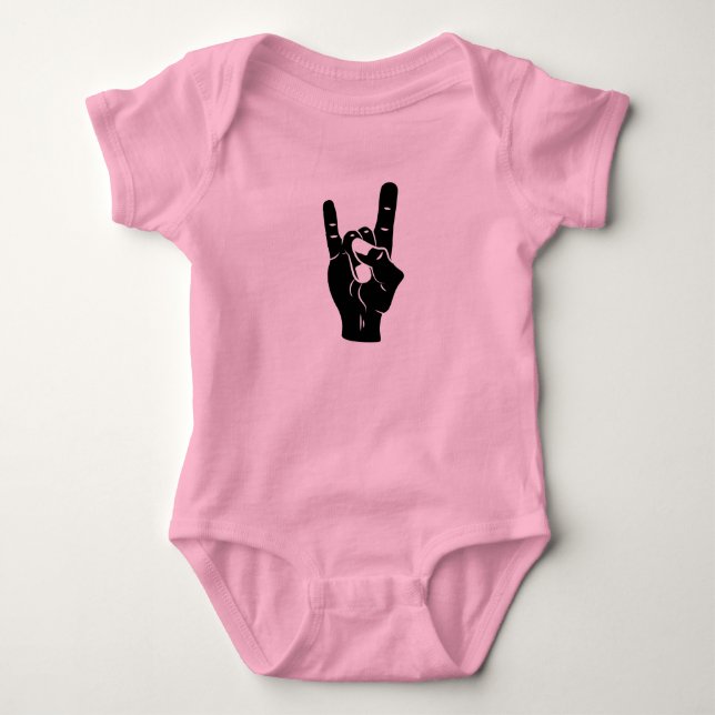 Rock n Roll Devil Horns Baby Bodysuit (Front)