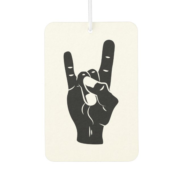 Rock n Roll Devil Horns Car Air Freshener (Front)
