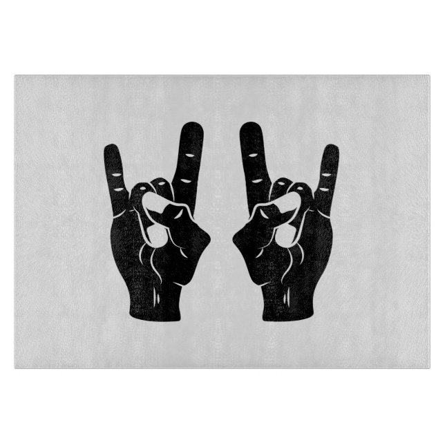 Rock n Roll Devil Horns Cutting Board (Front)