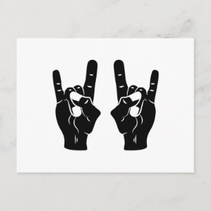 Rock n Roll Devil Horns Postcard
