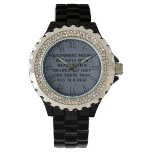 ROCK N ROLL DRUMMER QUOTE WATCH