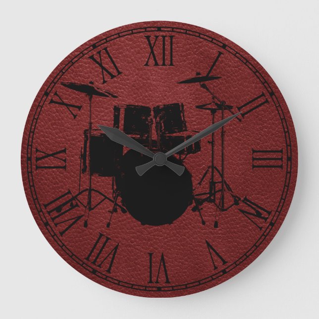 ROCK N ROLL DRUMS LARGE CLOCK (Front)