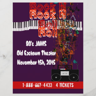 Rock N Roll Flyer 80s Jam