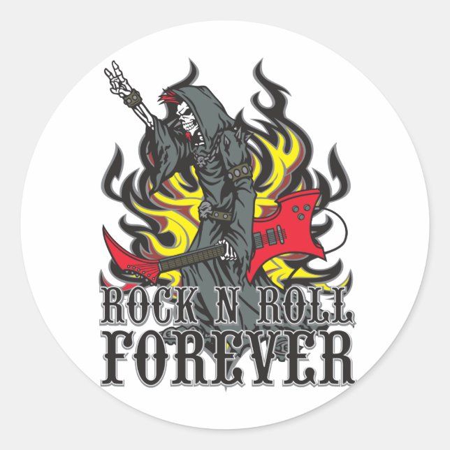 Rock N Roll Forever Classic Round Sticker (Front)