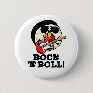 Rock n Roll Funny Sushi Roll Pun 6 Cm Round Badge