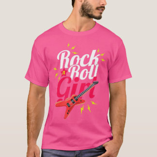 Rock N Roll Girl Guitarist Bassist Musician Rocker T-Shirt