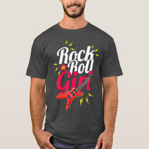 Rock N Roll Girl Guitarist Bassist Musician Women T-Shirt