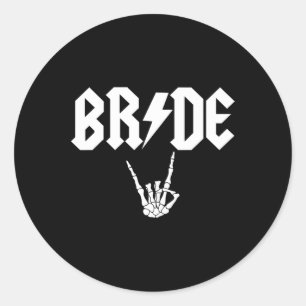 Rock N Roll Gothic Halloween Bachelorette Party Classic Round Sticker
