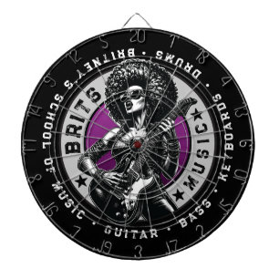 Rock ’n’ Roll Graphic – Female Music School Design Dartboard