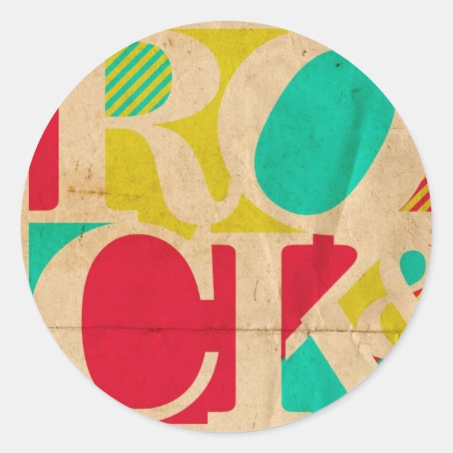 Rock n Roll grunge stickers sheet (Front)