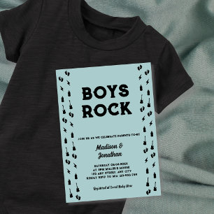 Rock N Roll Guitar Baby Boy Shower  Invitation