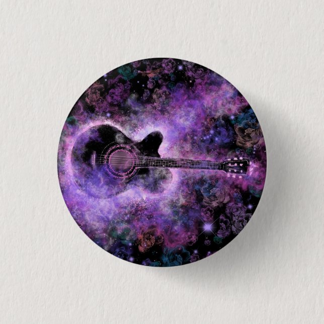 Rock N Roll Guitar Button Rock Music (Front)