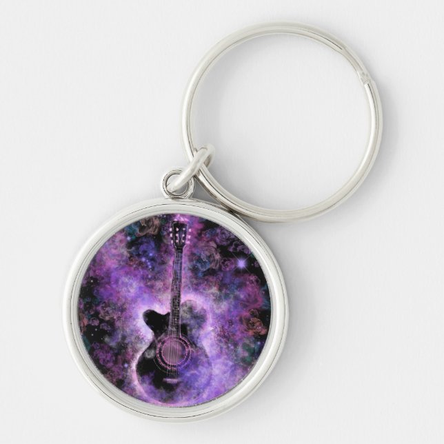 Rock N Roll Guitar Keychain Modern Musical Gift (Front)
