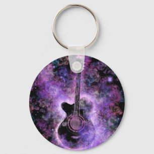 Rock N Roll Guitar Keychain Modern Musical Gift