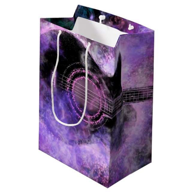 Rock N Roll Guitar Music Gift Bag (Back Angled)