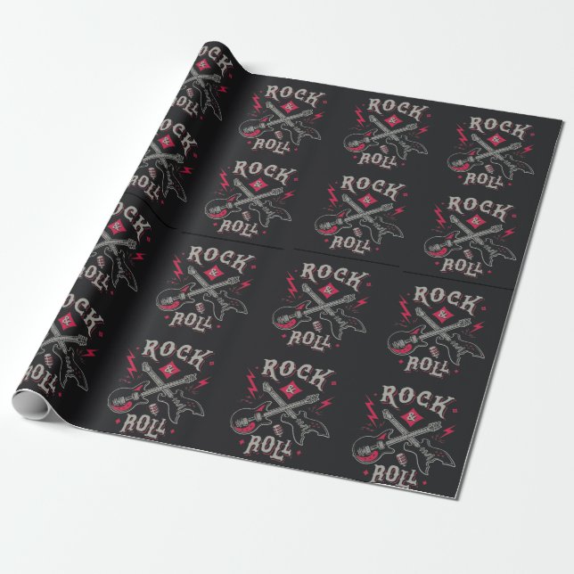 Rock n Roll Guitar  Wrapping Paper (Unrolled)