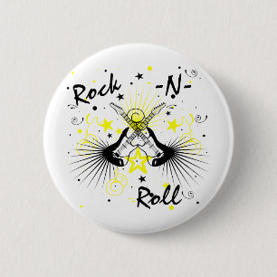 Rock n Roll Guitars 6 Cm Round Badge