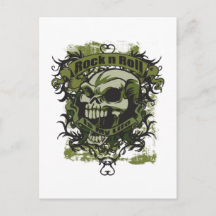 Rock n Roll is my Life Skull Postcard