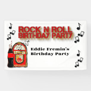 Rock n' Roll Jukebox Birthday Party  Banner