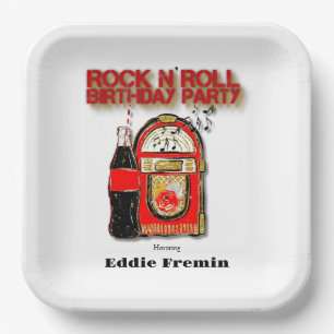Rock n' Roll Jukebox Birthday Party Paper Plate