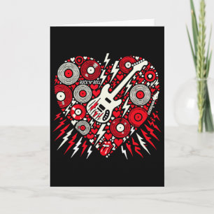 Rock N Roll Music Heart Valentine Rock Music Women Card