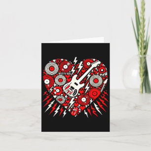 Rock N Roll Music Heart Valentine Rock Music Women Card