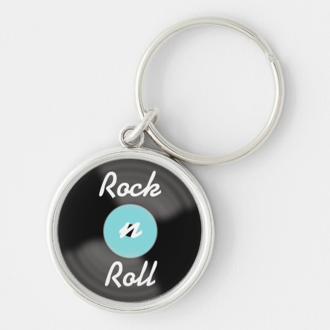 Rock n Roll Record Keychain Gift (Front)