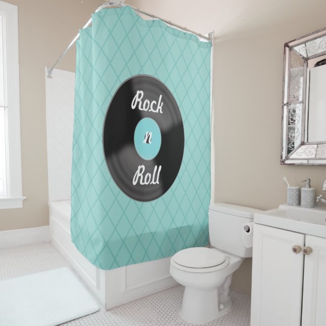 Rock n Roll Record Shower Curtain  (In Situ)