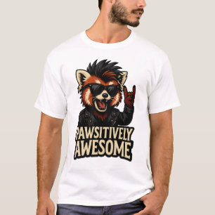 Rock-n-Roll Red panda Pawsitively Awesome T-Shirt