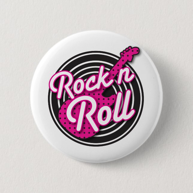 Rock N Roll rockabilly record design 6 Cm Round Badge (Front)