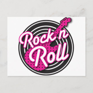 Rock N Roll rockabilly record design Postcard