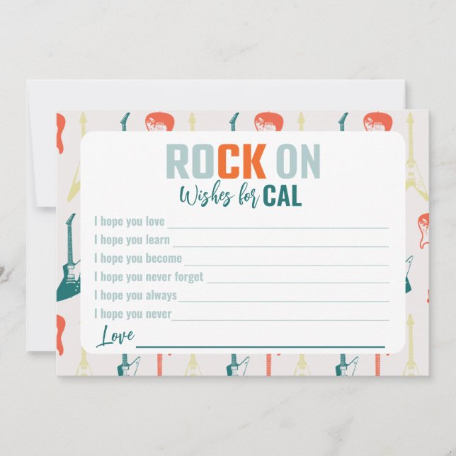 Rock n Roll Rockstar Wishes For Birthday Card (Front)