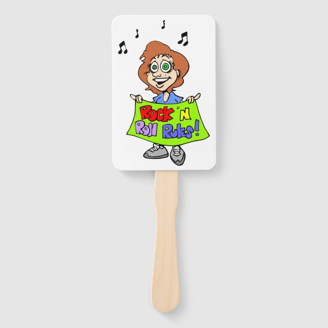 ROCK 'N ROLL RULES HAND FAN (Front)