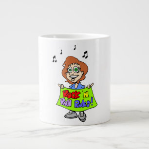 ROCK 'N ROLL RULES LARGE COFFEE MUG
