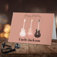 Rock n Roll Rustic Guitars Personalise Uncle