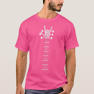 Rock n Roll Skeleton Hand Guitar Halloween 2780 T-Shirt