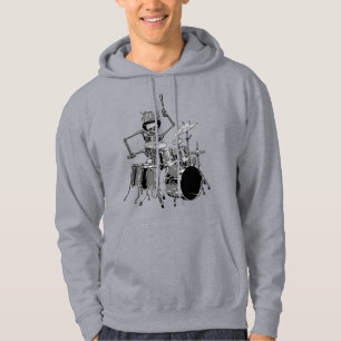 Rock N Roll Skull Drummer Hoodie