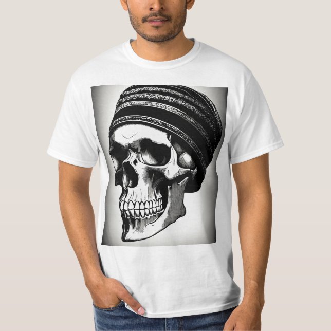 Rock 'n Roll Skull Tattoo T-Shirt (Front)