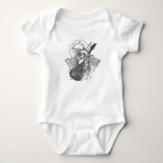 Rock n' Roll Skulls Baby Bodysuit (Front)