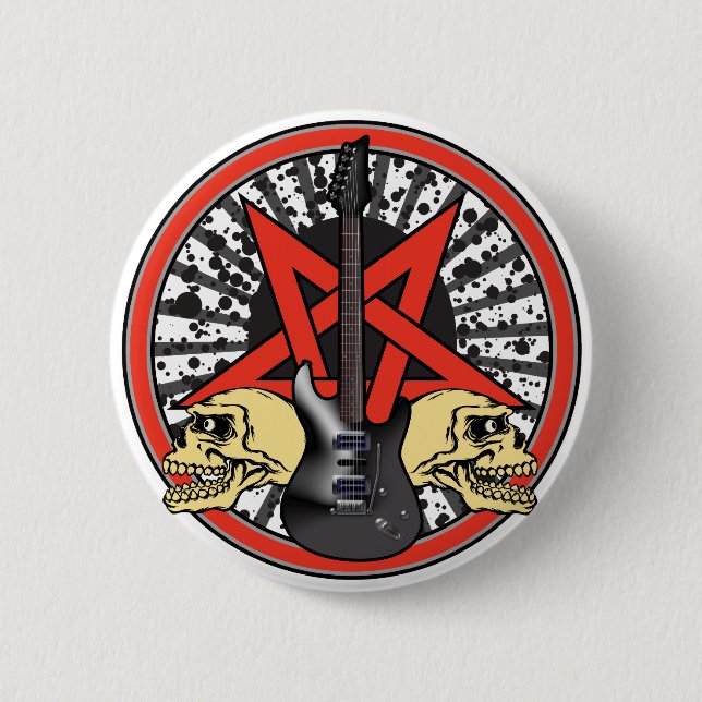 Rock n Roll Star 6 Cm Round Badge (Front)