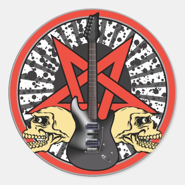Rock n Roll Star Classic Round Sticker (Front)