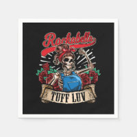 Rock n Roll Tuff Luv Rockabella Girl Skull Roses