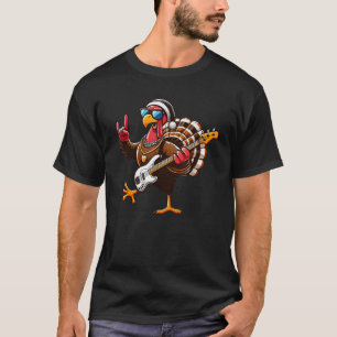 Rock n Roll Turkey Costume Funny Thanksgiving Wome T-Shirt