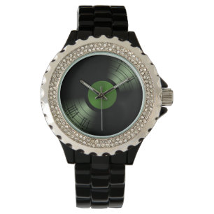 Rock n Roll Vinyl Record Album in Green Watch